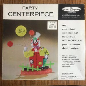 Vintage clown party centerpiece kit 60s new in box